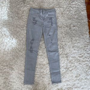 Grey Ripped Skinny Jeans